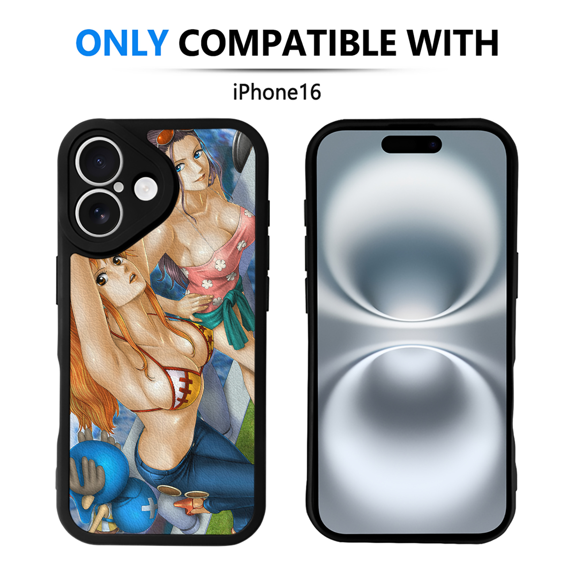 （画像用） ワンピース ONE PIECE 【iPhone 16シリーズ対応】シリコンスマホケース（レザー調） 材質：シリコン